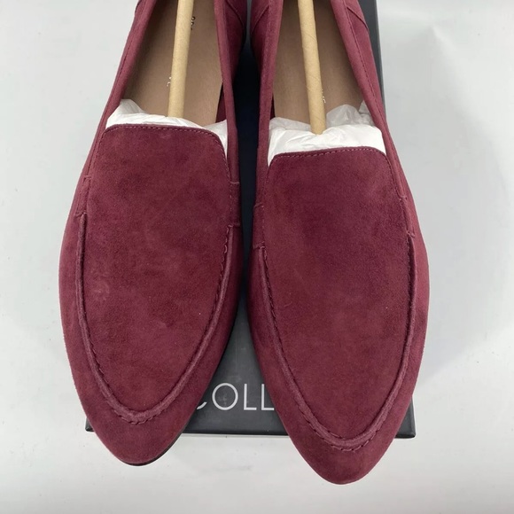 Women Loafer Suede, Pointed Toe Ballet Shoes, Burgundy -206 Collective 6B M - Picture 3 of 7